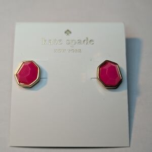 Kate Spade New York Gumdrop Gems Neon Pink Crystal Stud Earrings New